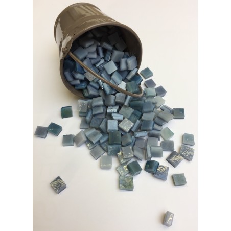 Grand Seau Emaux Gris-Bleu : Tesselle 1x1cm. Grand Seau Emaux Gris-Bleu : Tesselle 1x1cm.