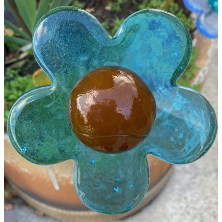 Fleur Bleue Ciel en Verre sur Tige Fleur Bleue Ciel en Verre sur Tige
