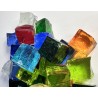 Vrac de Dalles de Verre - Tansparent 500g : Cube 2x2cm.