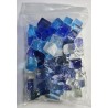 Vrac de Dalles de Verre - Tansparent 1Kg : Cube 2x2cm.