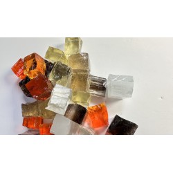 Vrac de Dalles de Verre - Tansparent 500g : Cube 2x2cm.