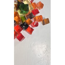 Vrac de Dalles de Verre - Tansparent 1Kg : Cube 2x2cm.