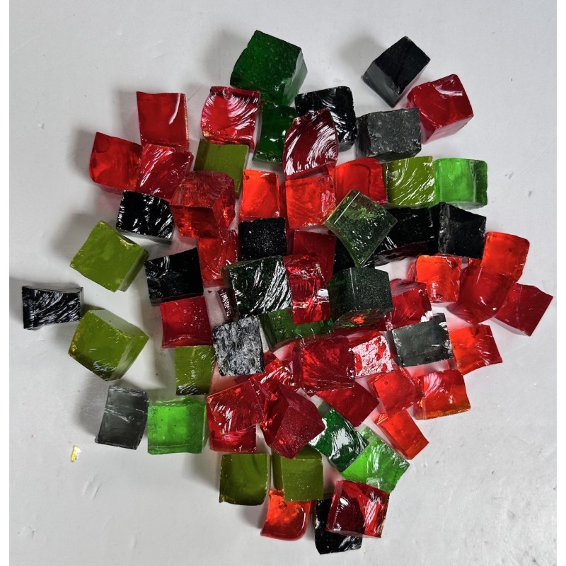 Vrac de Dalles de Verre - Tansparent 1Kg : Cube 2x2cm. Vrac de Dalles de Verre - Tansparent 1Kg : Cube 2x2cm.