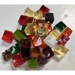 Vrac de Dalles de Verre - Tansparent 500g : Cube 2x2cm.
