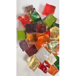 Vrac de Dalles de Verre - Tansparent 500g : Cube 2x2cm.