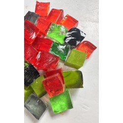 Vrac de Dalles de Verre - Tansparent 500g : Cube 2x2cm.