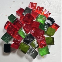 Vrac de Dalles de Verre - Tansparent 500g : Cube 2x2cm.