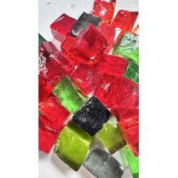 Vrac de Dalles de Verre - Tansparent 500g : Cube 2x2cm.