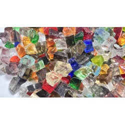 Vrac de Dalles de Verre - Tansparent 1Kg : Cube environ 1x1cm.