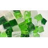 Vrac de Dalles de Verre - Tansparent 500g : Cube 2x2cm.
