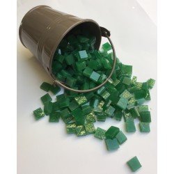 Grand Seau Emaux Vert : Tesselle 1x1cm.