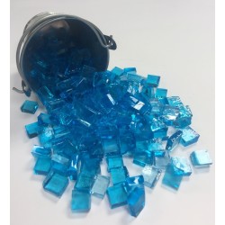 Mini Seau Emaux Bleu Turquoise-Tansparent : Tesselle 1x1cm.